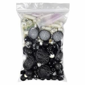 Black & White Mixed Bead Lot DIY Jewelry Making Supplies Acrylic Glass Pearl